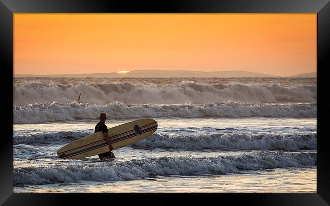  Sunset Surf Framed Print by Dean Merry