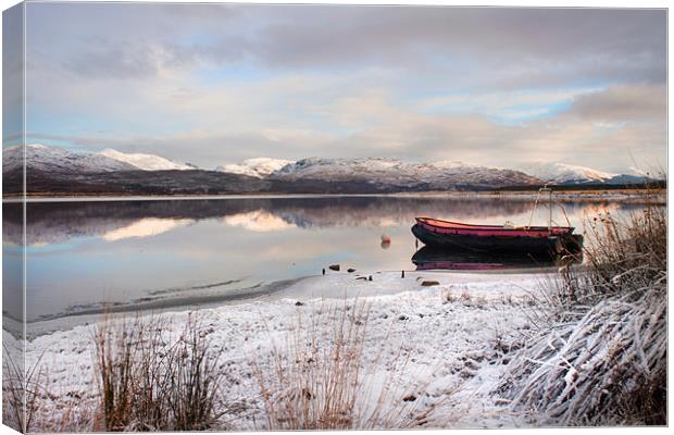 Cold day on Loch Sheil Canvas Print by Jim kernan