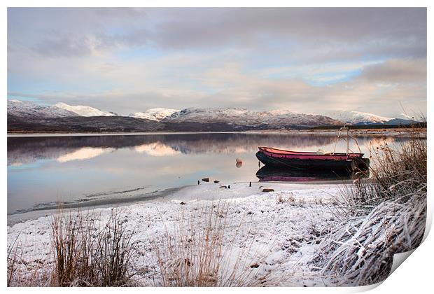 Cold day on Loch Sheil Print by Jim kernan