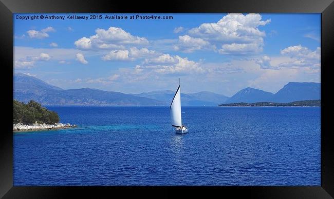  SAILING THE IONIAN SEA Framed Print by Anthony Kellaway
