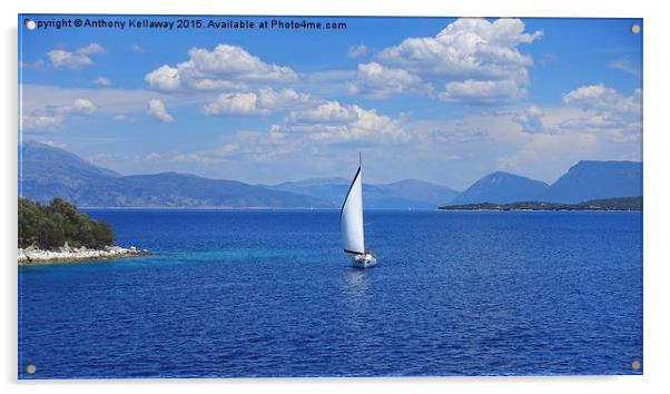  SAILING THE IONIAN SEA Acrylic by Anthony Kellaway
