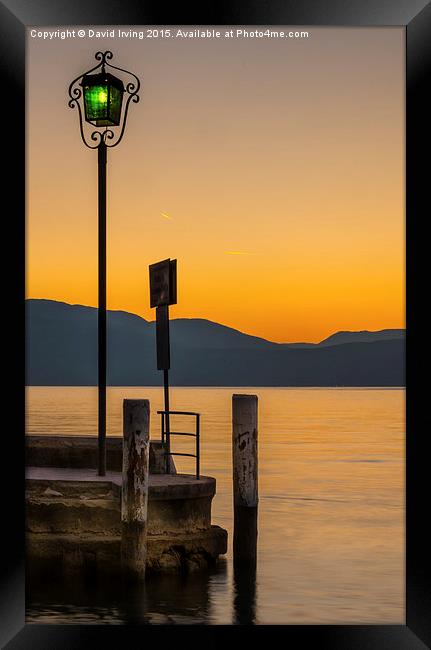  Sunrise Lake Garda Framed Print by David Irving