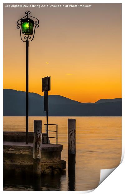  Sunrise Lake Garda Print by David Irving