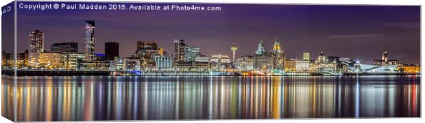 The Liverpool Waterfront Skyline Canvas Print by Paul Madden