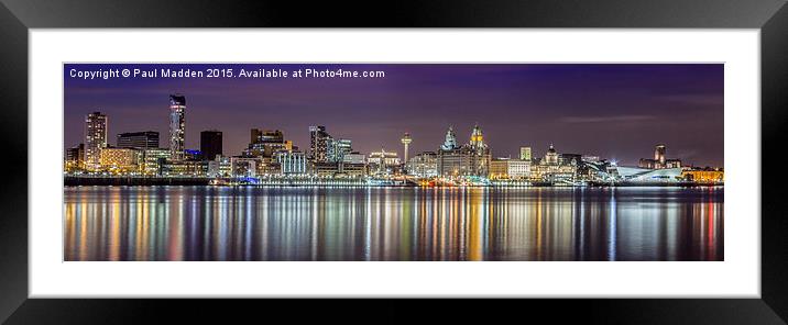 The Liverpool Waterfront Skyline Framed Mounted Print by Paul Madden
