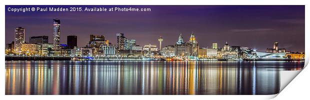 The Liverpool Waterfront Skyline Print by Paul Madden