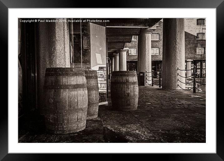Barrels at the dock  Framed Mounted Print by Paul Madden