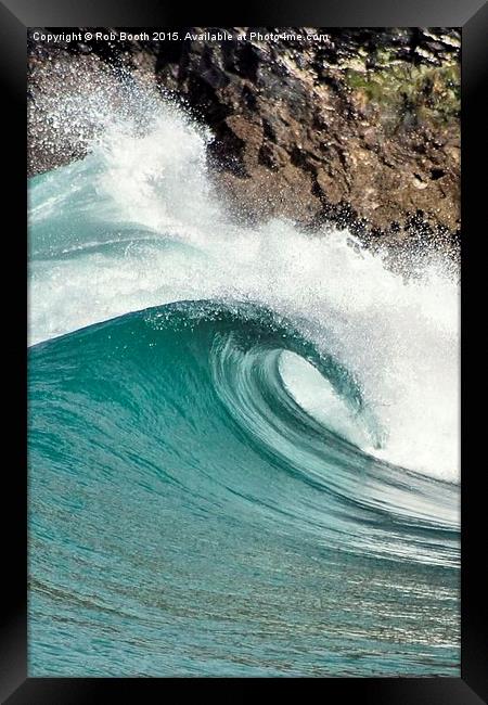  'Towan Curl' Framed Print by Rob Booth
