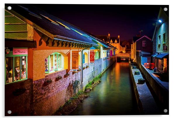  Cowbridge at night  Acrylic by Dean Merry
