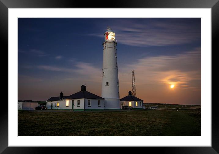 Nash point Lighthouse Framed Mounted Print by Dean Merry