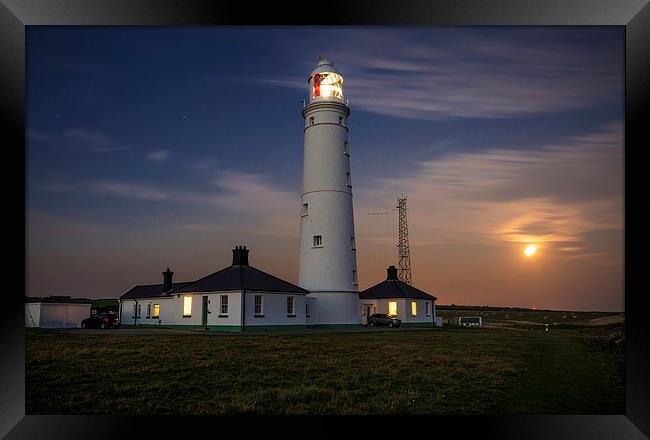 Nash point Lighthouse Framed Print by Dean Merry