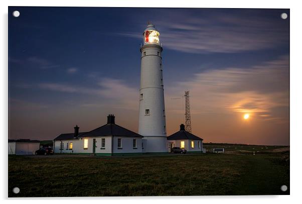 Nash point Lighthouse Acrylic by Dean Merry