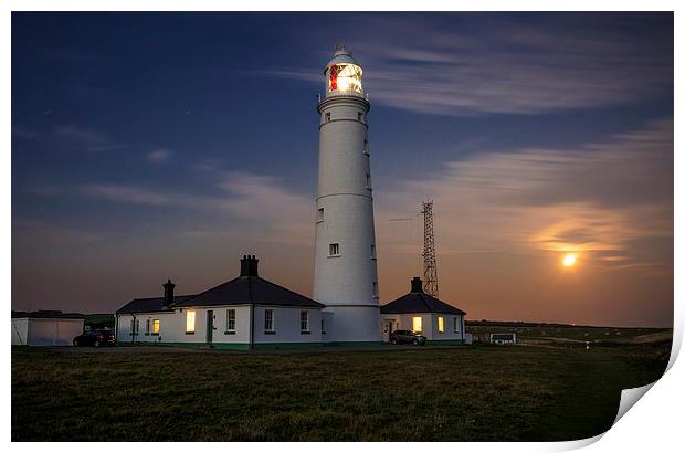 Nash point Lighthouse Print by Dean Merry