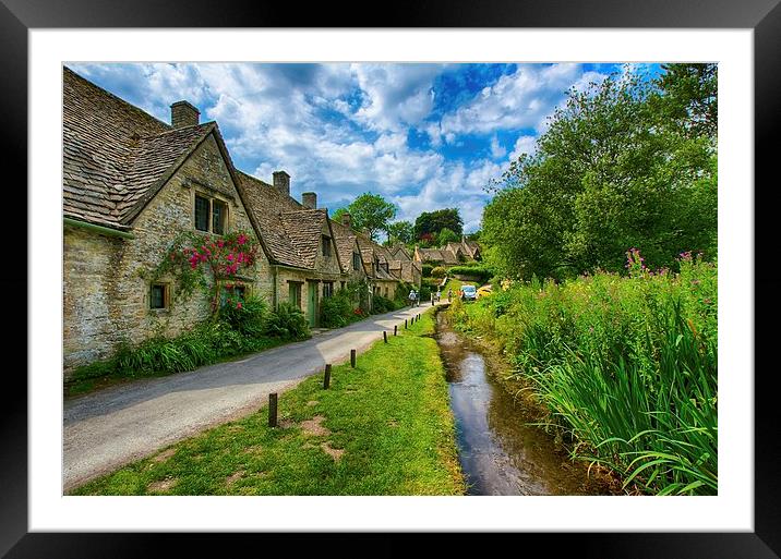  Cotswold stone cottages, Rack isle Bibury Framed Mounted Print by Dean Merry