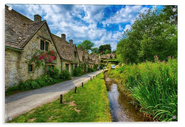  Cotswold stone cottages, Rack isle Bibury Acrylic by Dean Merry