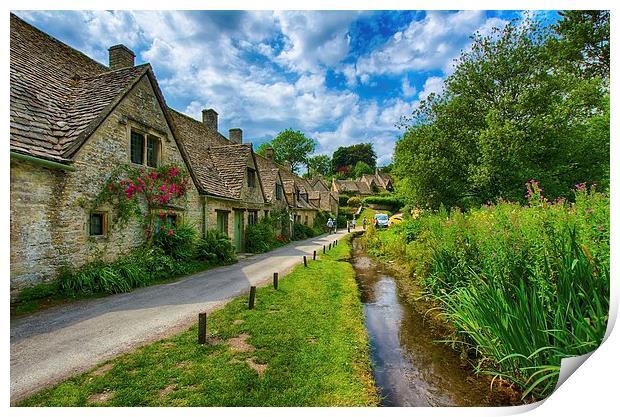  Cotswold stone cottages, Rack isle Bibury Print by Dean Merry