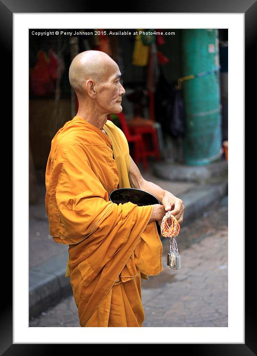Malaysian Monk  Framed Mounted Print by Perry Johnson
