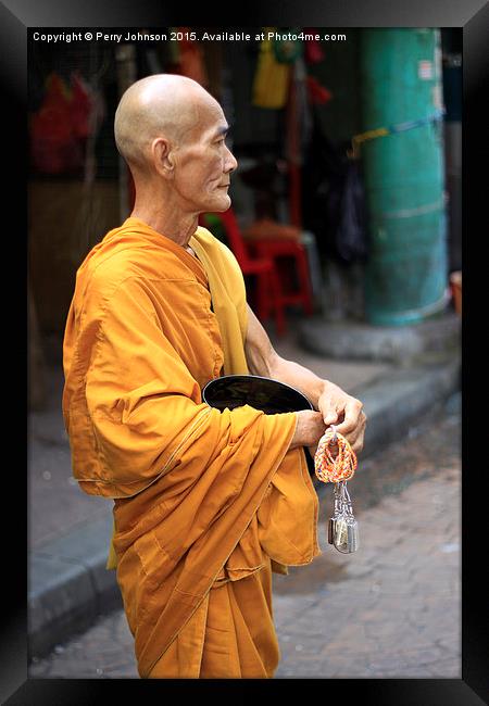 Malaysian Monk  Framed Print by Perry Johnson