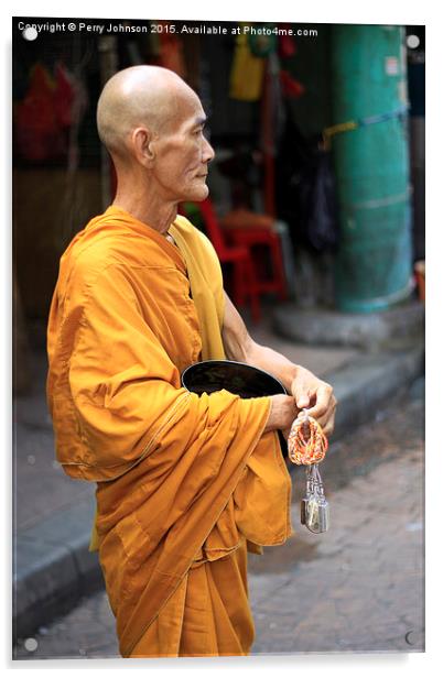 Malaysian Monk  Acrylic by Perry Johnson