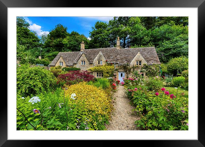 Colourful Cotswold Stone Cottage Framed Mounted Print by Dean Merry