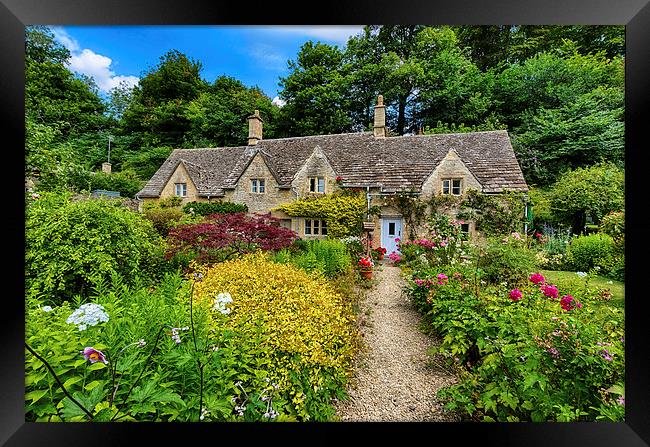 Colourful Cotswold Stone Cottage Framed Print by Dean Merry