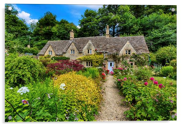 Colourful Cotswold Stone Cottage Acrylic by Dean Merry