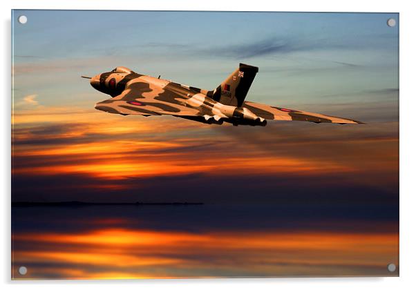Vulcan bomber sunset finale  Acrylic by Oxon Images