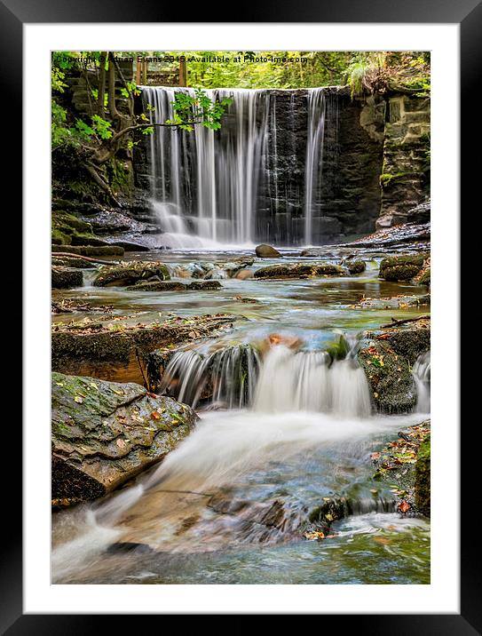 Nant Mill Waterfall Wrexham Framed Mounted Print by Adrian Evans