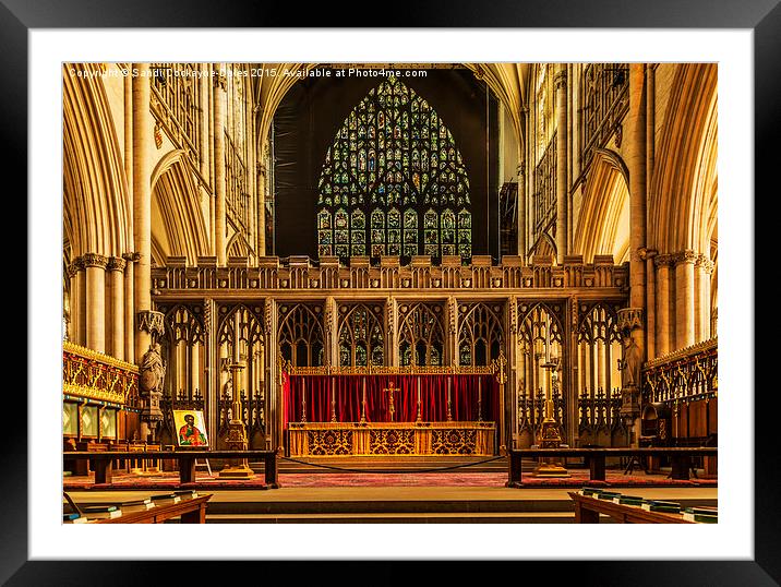  The Nave, & Altar, York Minster Framed Mounted Print by Sandi-Cockayne ADPS