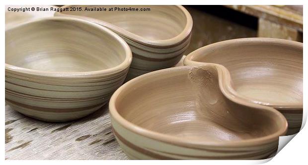  Potters Freshly Made Bowls Print by Brian  Raggatt