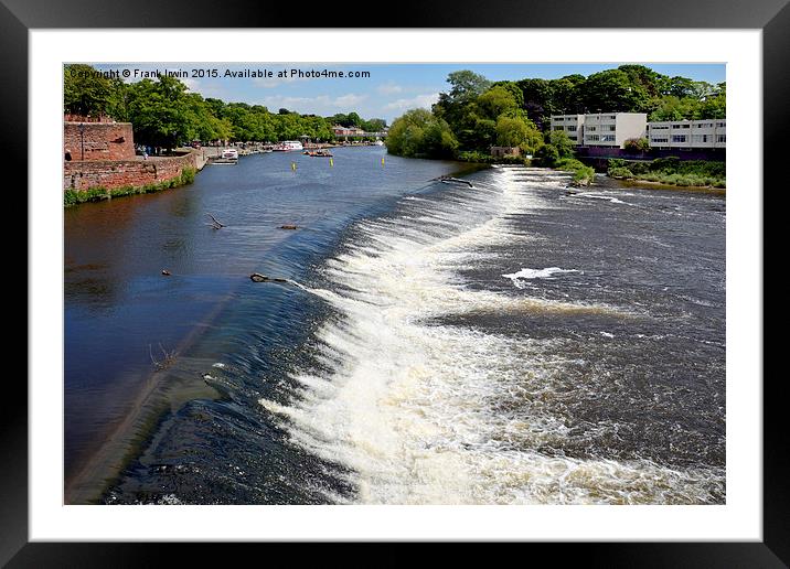  The weir at Chester, River Dee Framed Mounted Print by Frank Irwin