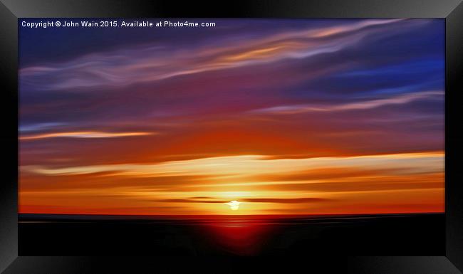 Sunset in the Bay Framed Print by John Wain