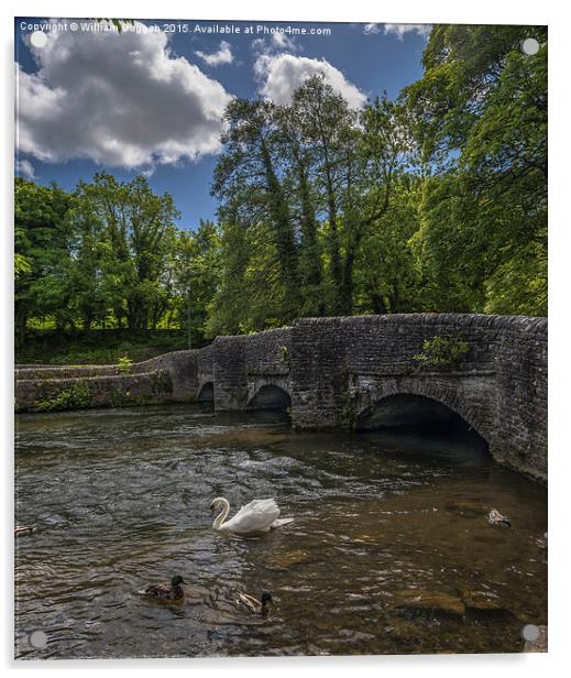  Sheep wash Bridge   ,Ashford In The Water Acrylic by William Duggan
