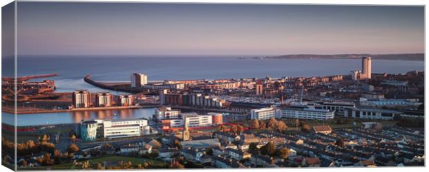  Swansea city south Wales Canvas Print by Leighton Collins