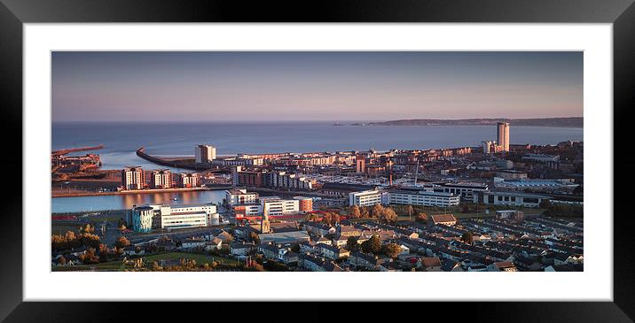  Swansea city south Wales Framed Mounted Print by Leighton Collins