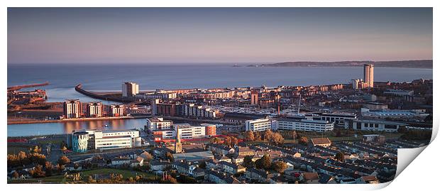  Swansea city south Wales Print by Leighton Collins