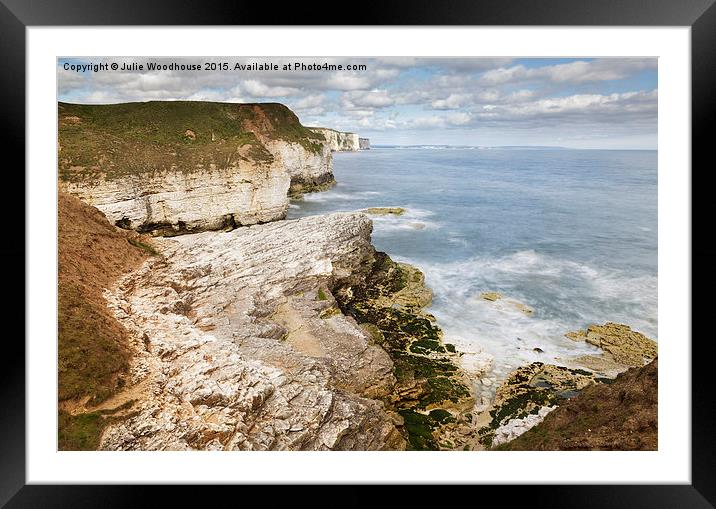 Yorkshire Coastline viewed from Thornwick Bay Framed Mounted Print by Julie Woodhouse