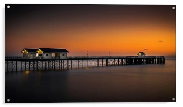  Sunrise glow at Penarth Pier Acrylic by Dean Merry