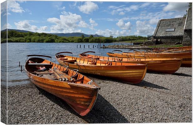 Ullswater Rowing Boats Canvas Print by Gary Kenyon
