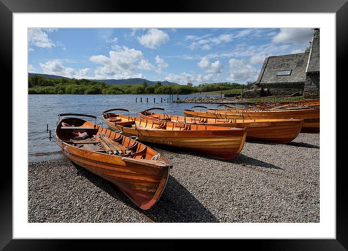 Ullswater Rowing Boats Framed Mounted Print by Gary Kenyon