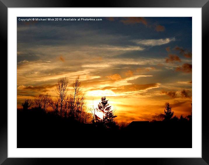 Sunset 3 Framed Mounted Print by Michael Wick