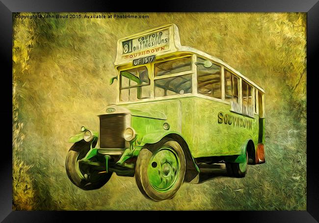 Dennis Bus from 1937 Framed Print by John Boud