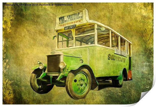 Dennis Bus from 1937 Print by John Boud