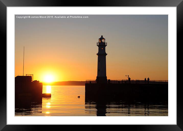  Newhaven Lighthouse at Sunset Framed Mounted Print by James Wood