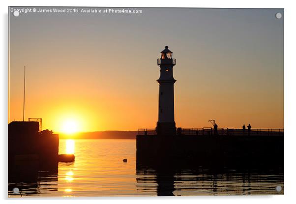  Newhaven Lighthouse at Sunset Acrylic by James Wood