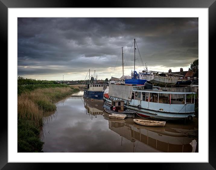 Majestic Boats in Barton Haven Framed Mounted Print by P D