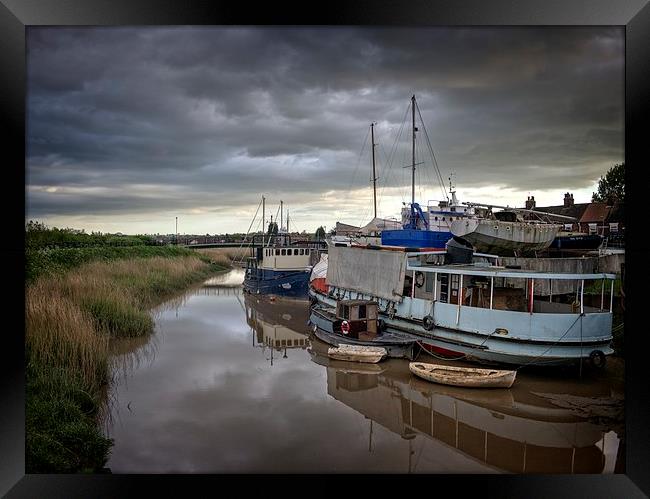 Majestic Boats in Barton Haven Framed Print by P D