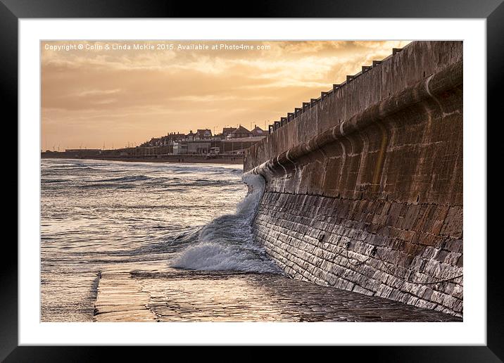 Sea Wall, Bridlington Framed Mounted Print by Colin & Linda McKie