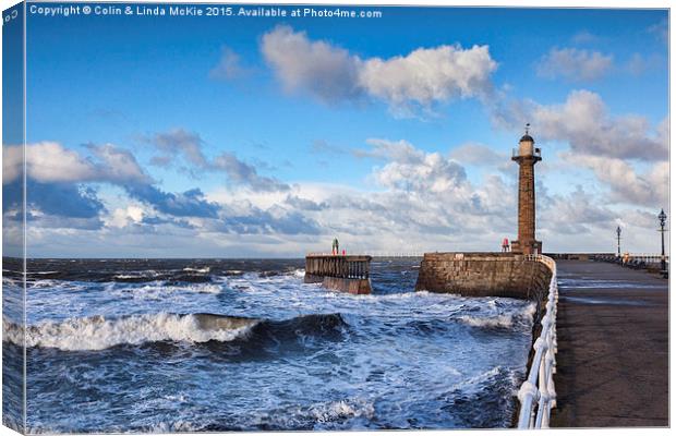 Bright Winter Day at Whitby, North Yorkshire Canvas Print by Colin & Linda McKie
