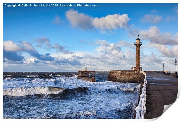 Bright Winter Day at Whitby, North Yorkshire Print by Colin & Linda McKie